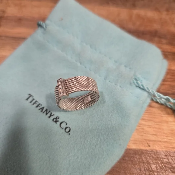 Tiffany & Co. Silver Mesh Ring - Picture 5 of 7
